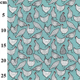 Tissu imprimé poulet Rose & Hubble, collection 100 % popeline de coton CP0805
